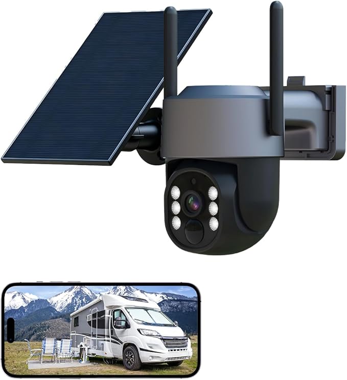 Ameyes 4MP 4G LTE Cellular Security Cameras Wireless Outdoor, Solar Cameras for Home Security 32GB SD Card & SIM Card, Night Vision, PT 360 Camera, 2-Way Audio, Motion Detect, No WiFi & Wire (Grey)