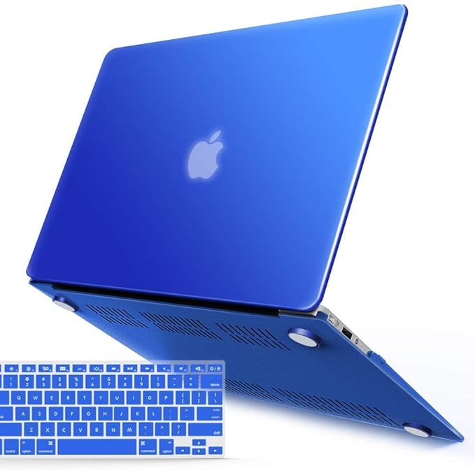 IBENZER Compatible with MacBook Air 11 Inch Case Model A1370 A1465, Soft Touch Plastic Hard Shell Case Bundle with Keyboard Cover for Mac Air 11, Royal Blue, A11RBL+1 A