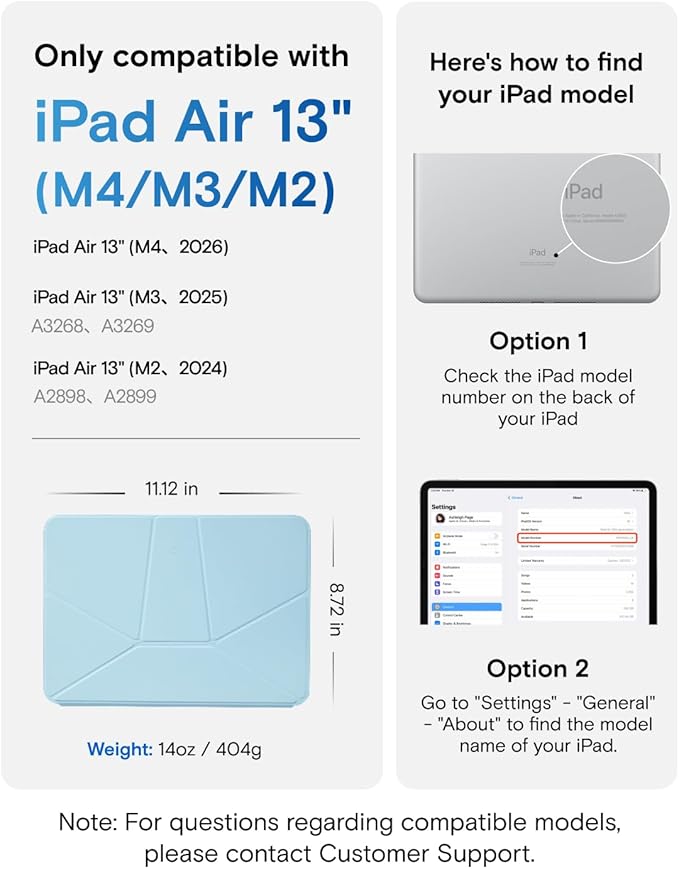 MOFT Dynamic Folio Case for iPad Air 13-inch (M4 2026 / M3 2025 / M2 2024),Slim Magnetic Stand Case with 20+ Viewing Angles, Auto Wake/Sleep,Ultra Thin, Soothing Mist x Misty Cove