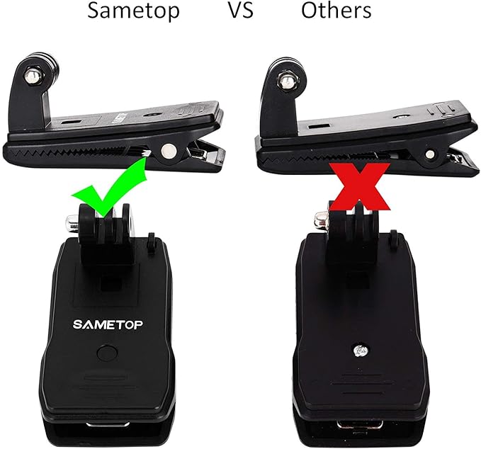 Backpack Strap Mount Quick Clip Mount Compatible with Gopro Hero 13, 12, 11, 10, 9, 8, 7, 6, 5, 4, Session, 3+, 3, 2, 1, Hero (2018), Fusion, Max, DJI Osmo, Xiaomi Yi Action Cameras