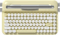 Ajazz AF84 Wireless Membrane Silent Typewriter Keyboard, Bluetooth/2.4G Dual-Mode Connection, Cute Retro Aesthetic Design with Integrated Stand for Tablet, Phone, PC and Win/Mac/Android Yellow