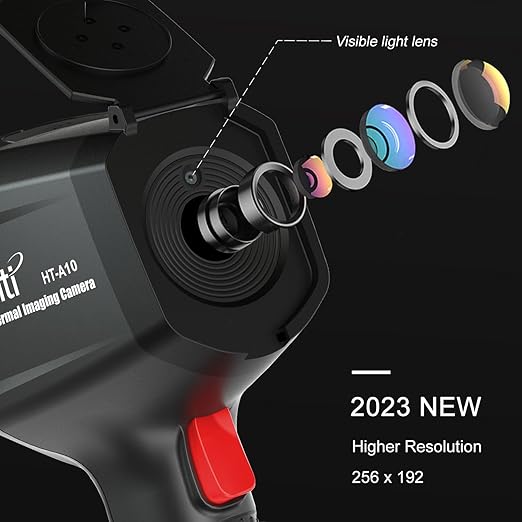 HT-A10 Thermal Imaging Camera - Precision Vision with 256x192 IR Resolution, Enhanced 3.5" Color LCD Screen, WiFi Wireless Connectivity, Versatile 5 Color Palettes, Sleek Handheld Design