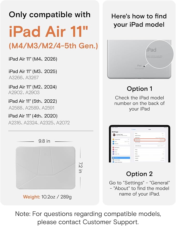 MOFT Dynamic Folio Case for iPad Air 11"(M4 2026/M3 2025/M2 2024)&iPad Air (5th Gen. 2022)/(4th Gen. 2020)-[Reinforced Corner Protection] Magnetic Stand with 20+ Viewing Angles,Misty CovexJet Black