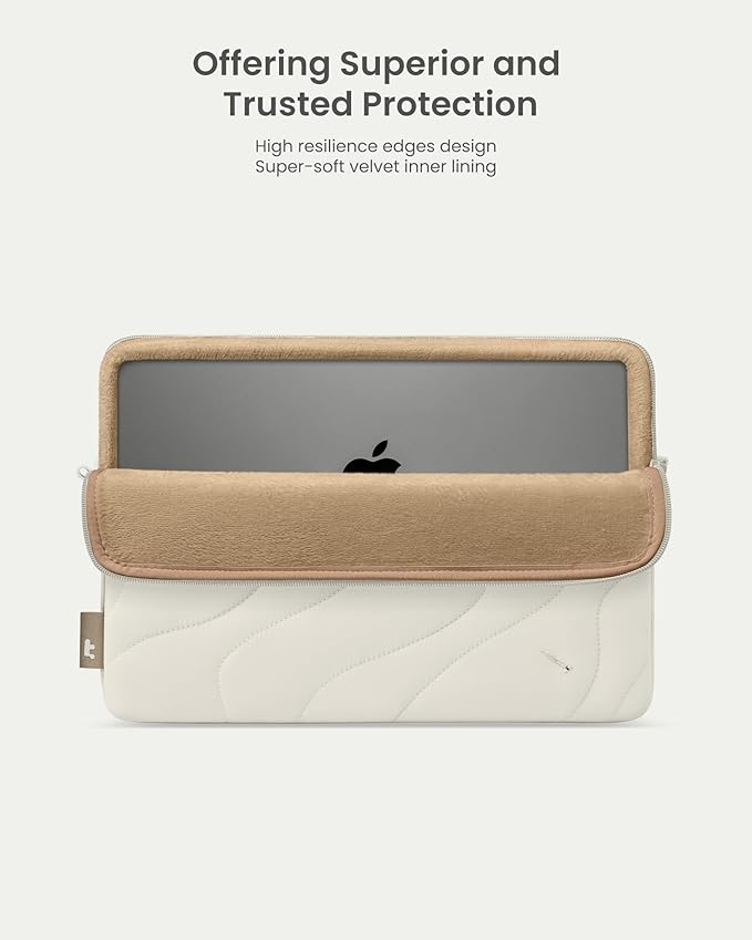 tomtoc 360 Protective Puffy Laptop Sleeve for 14-inch MacBook Pro M5 Pro/Max (2026) A3426 A3427, M4/M3 Pro/Max A3434 A3112 A3401 13.5/13.8-inch Surface Laptop 7(Copilot+ PC)/6/5/4/3, Quilted Design