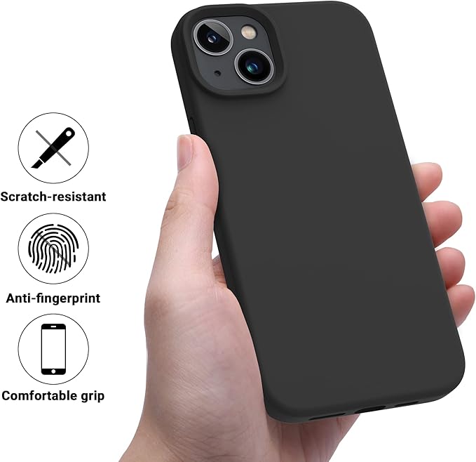 OTOFLY Designed for iPhone 14 Plus Case, Silicone Shockproof Slim Thin Phone Case for iPhone 14 Plus 6.7 inch （Black）