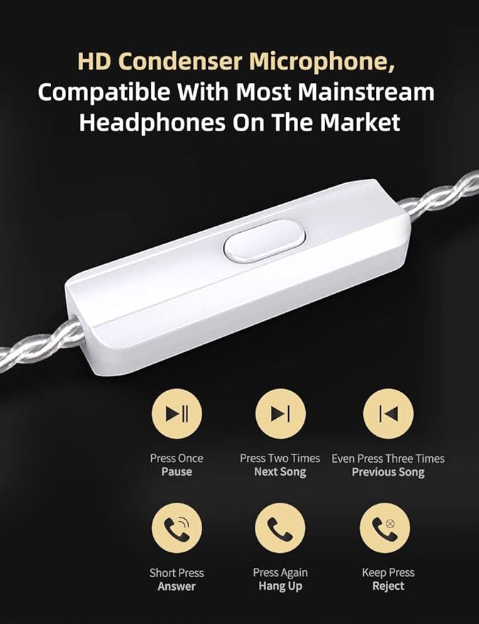 Kinboofi KZ ZSN PRO X 1BA 1DD Hybrid HiFi Earphone in Ear Headphone Monitor ZSN Prox Stereo Sound KZ IEM with Detachable Cable for Musician Drummer (Golden NO Microphone)……