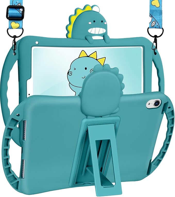 Wazzasoft for iPad mini 7/6 Case 8.3 Inch Girls Boys Cute Kawaii 3D Girly Soft Cartoon Design Women Teens Silicone Cover with Stand + Strap Funda for Apple iPad mini 6th Generation Mini A17 Pro Cases