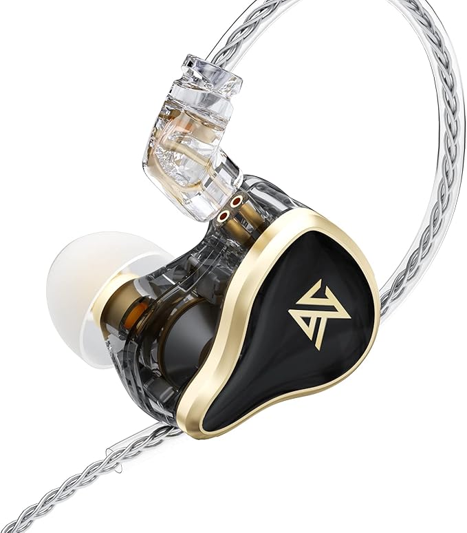 KZ ZAS in-Ear Headphones Wired Earbuds, IEM Headphones, 8-Unit Hybrid High-Frequency 7BA+ 1DD HiFi Stereo Sound Earphones Noise Cancelling Earbuds(with Mic,Black)