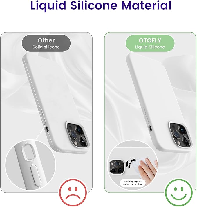 OTOFLY Designed for iPhone 14 Pro Max Case, Silicone Shockproof Slim Thin Phone Case for iPhone 14 Pro Max 6.7 inch (White)