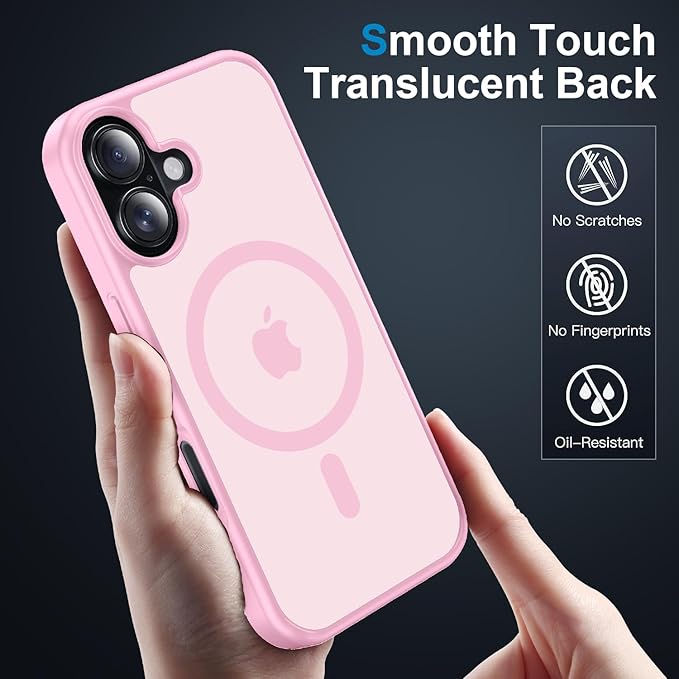 Strong Magnetic for iPhone 17 case [10Ft Military-Grade Protection] Compatible with fit MagSafe Shockproof Slim Thin Cover case for iPhone 17 6.3 inch, Light Pink
