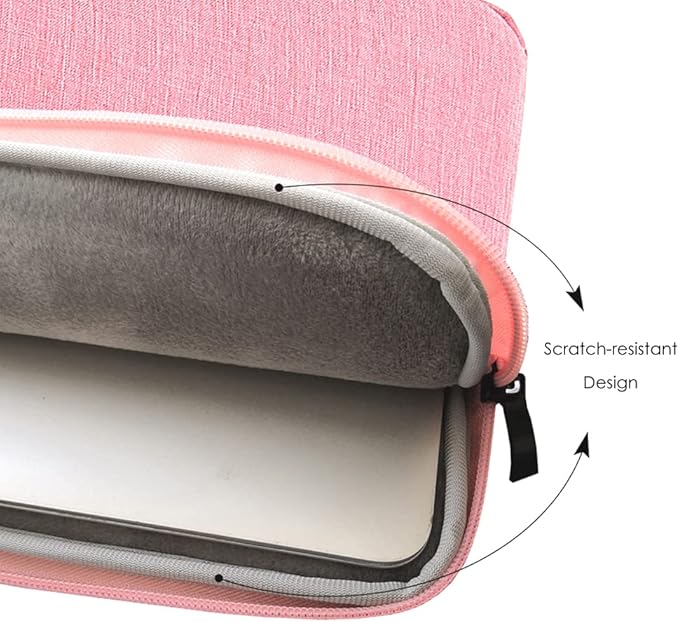 ProElife 12-Inch Laptop Tablet Sleeve Case Canvas Cover for 2022-2014 Surface Pro 4/5 / 6/7 / 7+ / 8/9|Surface Laptop Go 1/2 12.4"|MacBook Air/Pro 13'' M1|Samsung Galaxy Tab S8+/S7+ Bag (Pink)