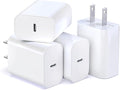 [4-Pack] 20W USB-C Charger Block – Fast Wall Power Adapter Compatible with iPhone 17/16/15/14 Series, Galaxy S25/S24 & iPad – Multi-Device Type C Charging Cube