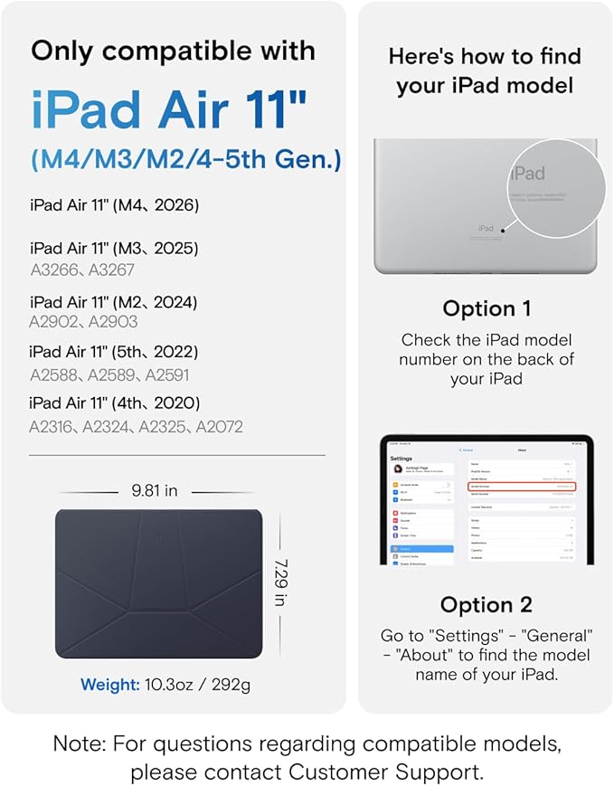 MOFT Dynamic Folio Case for iPad Air 11" (M4 2026 / M3 2025 / M2 2024) & iPad Air 10.9-inch 5th 4th Generation 2022 2020, Slim Magnetic Stand Case with 20+ Viewing Angles,Navy Blue x Oz Green