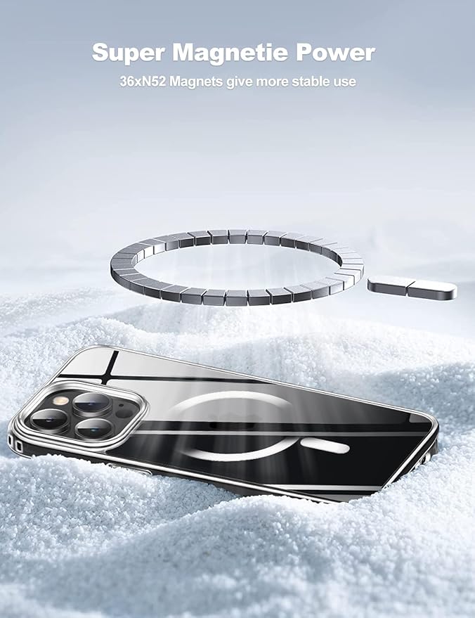 Tigowos Compatible with iPhone 15 Pro Case Fits MagSafe 10FT Drop Resistant Matte Skin Feeling Back Cover Aluminum Alloy Keys Fits iPhone 15 Pro Phone Cases，Clear