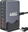 440W USB C Charger Block, Multi-port Fast USB Charging Station Dual PD 100W GaN Ⅲ Charging Station For Multiple Devices, Laptop Charger Adapter Compatible with MacBook, DELL, iPad, iPhone, Samsung etc
