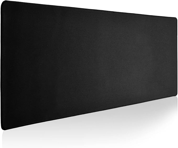 Reniteco Large Gaming Mouse Pad with Durable Stitched Edges, Non-Slip Rubber Base, Big Computer Keyboard Mouse Mat Desk Pad for Home Office Gaming Work, 11.81"x27.56"x0.08", Black