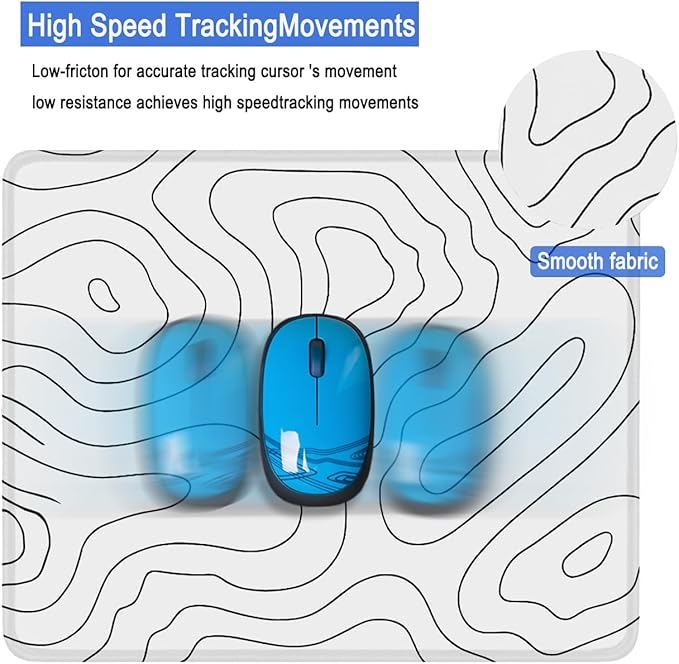 Large Mouse Pad, Gaming Mouse Pad with Double Stitched Edges, 14.9 x 11.7 inches Premium-Textured & Waterproof Mousepad, Nonslip Natural Rubber Base Mousepad for Laptop,Computer, Office, White Black