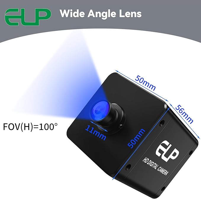 ELP 4K 60fps USB3.0 HDMI Camera H.264 Wide Angle High Speed UVC Lightburn Cameras for Computer Low Illumination Simultaneous Output PC Webcam M12 100° Web_Camera for Windows Linux Mac TV Projector