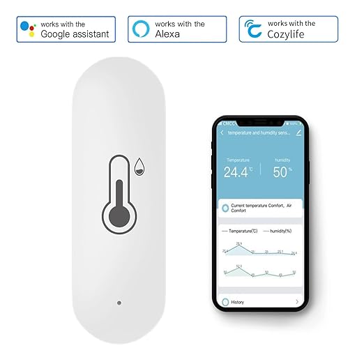 2 Pack WiFi Temperature Humidity Sensor Smart Hygrometer Thermometer Sensor with APP Remote Monitor and Alert High Precision Indoor Thermometer No Hub Required, Compatible with Alexa Google Assistant