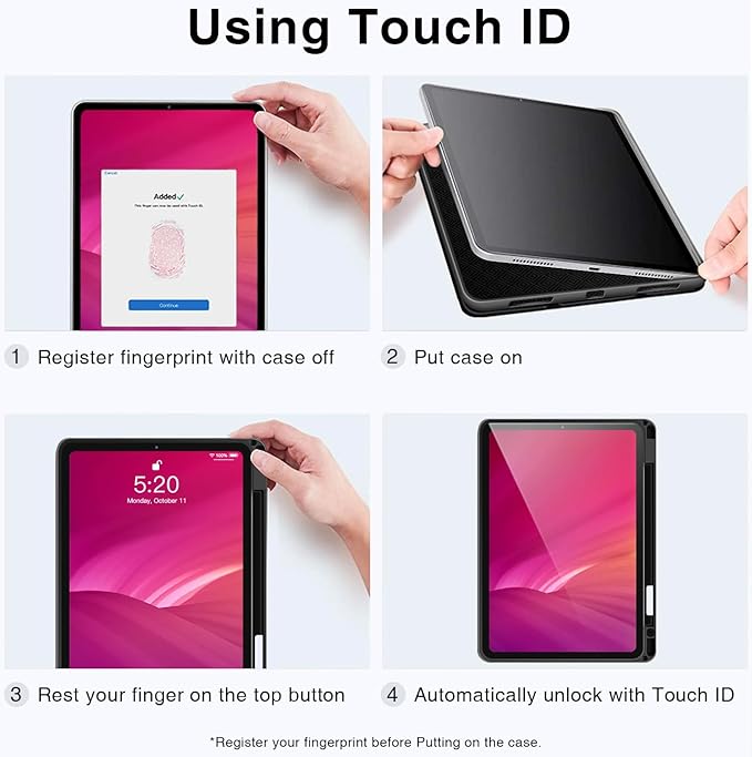 Antbox for iPad Air 13 Inch Case 2026 M4 /2025 M3 /2024 M2, Built-in Pencil Holder, Fully Supports Pencil Pro and Pencil (USB-C), Auto Sleep/Wake Function PU Leather iPad Air 13'' Cover (Red)