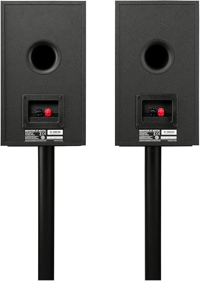 Polk Monitor XT20 Pair of Bookshelf or Surround Sound Speakers - Hi-Res Audio Certified, Dolby Atmos & DTS:X Compatible, 1" Terylene Tweeter & 6.5" Dynamically Balanced Woofer (Pair, Midnight Black)