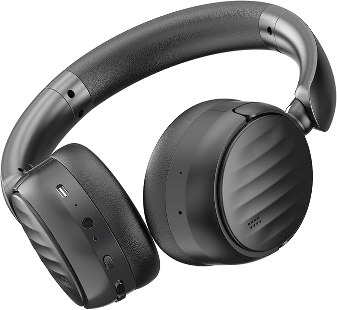 Bluetooth Headphones with Active Noise Cancelling (ANC), Wireless Over Ear Bluetooth Headsets, HiFi Stereo Foldable Headphones for Sports, Travel