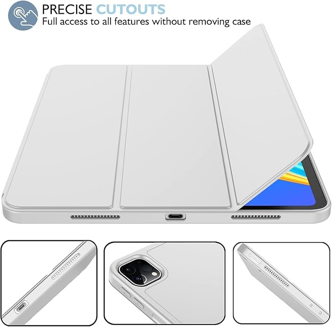 iMieet iPad Pro 13 Inch Case (M5/M4) 2025/2024 with Pencil Holder, Trifold Stand Smart Case with Soft TPU Back, Auto Wake/Sleep (Light Gray)