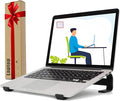 Ventilated Laptop Stand for Desk, Ergonomic Aluminum Laptop Riser, Computer Stand for Laptop, Compatible with MacBook Air Pro, Dell, HP, More 11-17.3 Inches Notebook, Work from Home (Black)