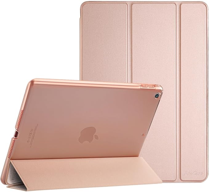 ProCase Smart Case for iPad 9.7 Inch iPad 6th/5th Generation 2018 2017(Model: A1893 A1954 A1822 A1823), Ultra Slim Lightweight Stand Cover with Translucent Frosted Back -Rosegold