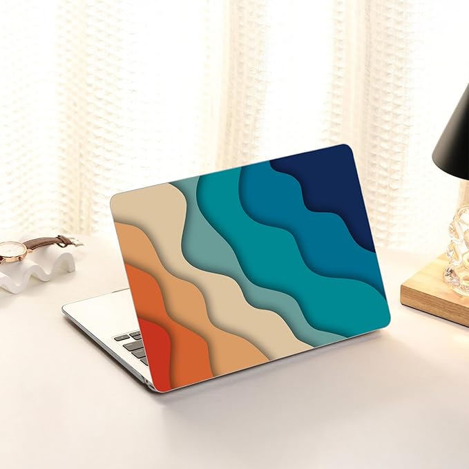 AKIT Compatible with MacBook Air 13 inch Case M5 2026 2025-2022 M4 M3 M2 A3449 A3240 A3113 A2681, Unique Hard Shell Laptop Case+Screen Protector+Keyboard Cover for MacBook Air 13.6 inch, Colorful Wave