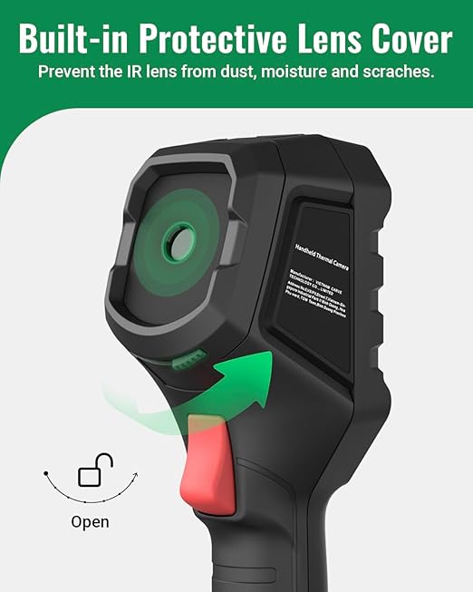 HF256 Thermal Imaging Camera, 256 x 192 IR Resolution, Super Resolution 320 x 240 Therma Camera, 3.2" LCD Screen, 25 Hz Frame Rate, High/Low-Temperature Alarm, 16 GB Storage Infrared Camera