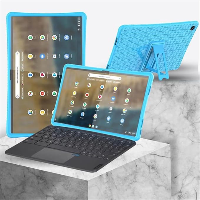 Compatible with Lenovo Chromebook Duet 3 / Duet 370 (11 inch) Tablet Case Full Coverage Ultra Slim Silicone Shockproof Lightweight Cover Case Support Protective Sleeve (Black)