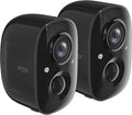 Dzees 2K Security Cameras Wireless Outdoor, Indoor-Outside WiFi Battery Powered Camera for Home Security,Color Night Vision,2-Way Talk,AI Motion Detection,Spotlight Siren Alarm,SD/Cloud Storage,2 Pack