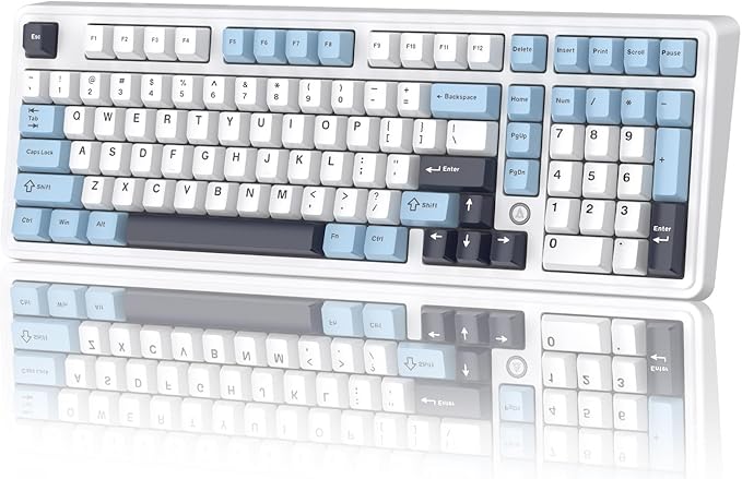 Ajazz AK980MAX Wired Magnetic Axis Mechanical Keyboard, 98% Hot-Swappable Custom Keyboard with RGB Backlighting, Pre-Lubricated Switches, PBT Keycaps, Suitable for MAC/Win/Visa/PC