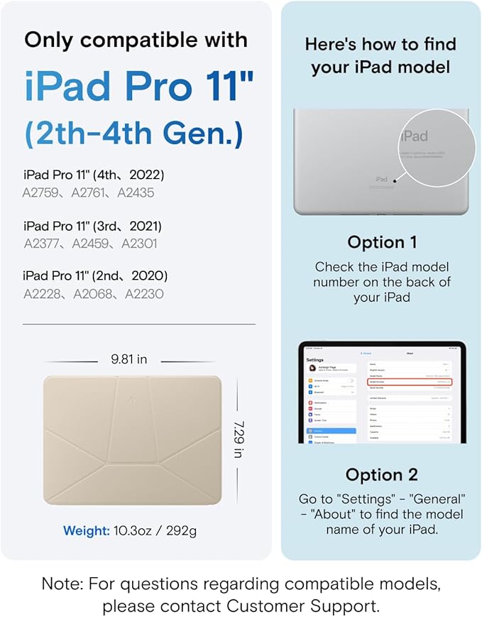 MOFT Dynamic Folio Tablet Stand for Desk Compatible with iPad Pro 11" (4th 2022 | 3rd 2021 | 2nd 2020), Slim Magnetic Tablet Holder Case with 20+ Viewing Angles, Beach White x Terracotta