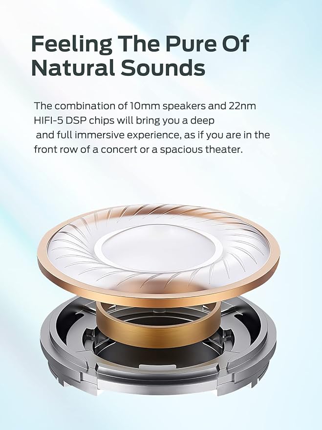 Monster Clarity 8.0 Hybrid Active Noise Cancelling Wireless Earbuds, 42dB in-Ear ANC Earphones Deep Bass with 6 Mics, Bluetooth 5.2, 50H Play Time with Wireless Charging Case