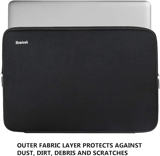 Laptop Sleeve Case 15 inch, Shockproof Protective Flip Cover, Notebook Computer Pocket Bag, Tablet Briefcase Carrying Case for 15"-15.4" HP, ASUS, Acer, Lenovo, Black