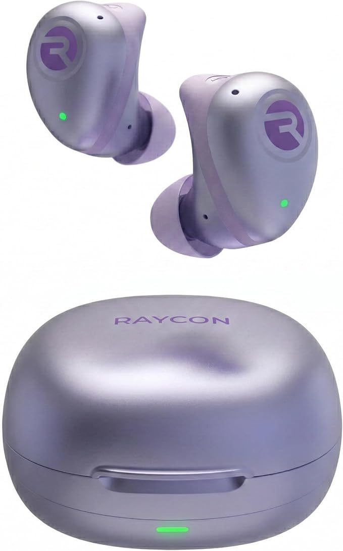 Raycon Fitness Bluetooth Wireless Earbuds + Microphone with Active Noise Canceling, Sweat & Water-Resistant Earphones, Running Headphones, Ear Buds Wireless Bluetooth 56 Hours Playtime (Purple)