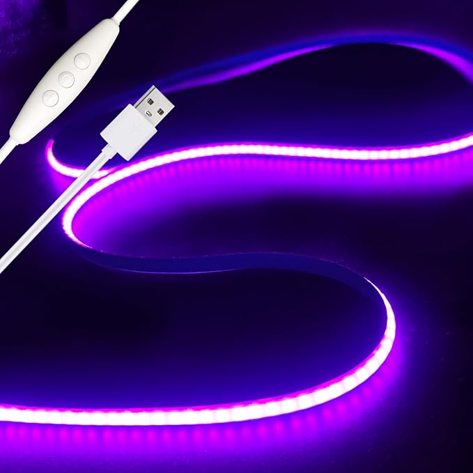 ZSLAIFU COB LED Strip Lights RGB 6.56ft, 5V Dimmable LED Light Strip, Flexible USB LED Lights for TV, TV Backlighting, Bedroom, Kitchen, Home DIY Lighting