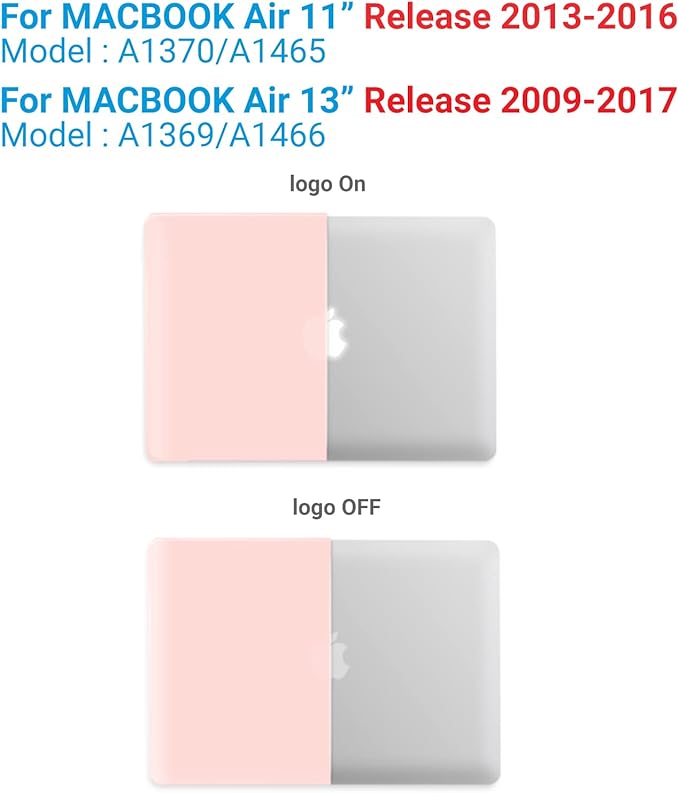 IBENZER Compatible with MacBook Air 11 Inch Case Model A1370 A1465, Soft Touch Plastic Hard Shell Case Bundle with Keyboard Cover for Mac Air 11, Sakura Pink, A11SKPK+1
