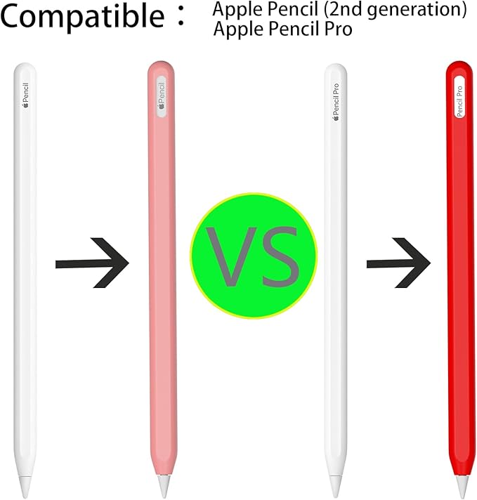Hi Color Silicone Pencil Cover for Apple Pencil 2nd/Apple Pencil Pro Cover Case Sleeve Ipad Pencil Protective Cover(Glow Green+Glow Blue)