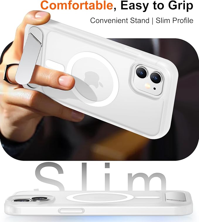 Magnetic Compatible with iPhone 11 Phone Case, [Built-in Invisible Kickstand][Compatible with MagSafe] [Military Grade Shockproof] Slim Translucent Matte Phone Case for iPhone 11 6.1"