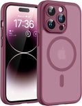 TOCOL for Phone 14 Pro Case, Compatible with Magsafe Charger, Full Camera Protection, Drop Protection, Translucent Matte Phone Case for iPhone 14 Pro 6.1 inch (Plum)
