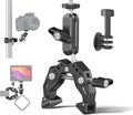 KINGJOY Super Clamp with 360° Magic Arm Double Ball Head, 1/4"-20 & 3/8"-16 Thread Camera Mount Adapter for DSLR, Monitor, LED Light, Action Camera, Bike Handle - Aluminum Alloy