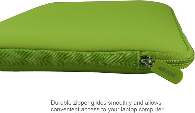 Arvok 11 11.6 12 Inch Laptop Sleeve Case for MacBook Air 12, Water-Resistant Neoprene Notebook Computer Tablet Sleeve, Carrying Bag Cover for Chromebook/HP/Dell/Lenovo/Asus/Acer, Bamboo Green