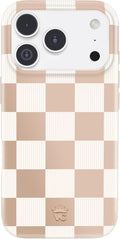 VELVET CAVIAR Case for iPhone 17 Pro | Compatible with MagSafe | 10ft Drop Tested | Protective Designer Cases | Nude Vibe Checkered 2.0