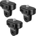 NEEWER 3 Pack Tripod Mount Adapter Kit Compatible with Insta360 DJI OSMO 360 Pocket 3 Action Camera for POV Video Recording, 1/4"-20 to 2 Prong Conversion Screw Parts Accessories, GP-92