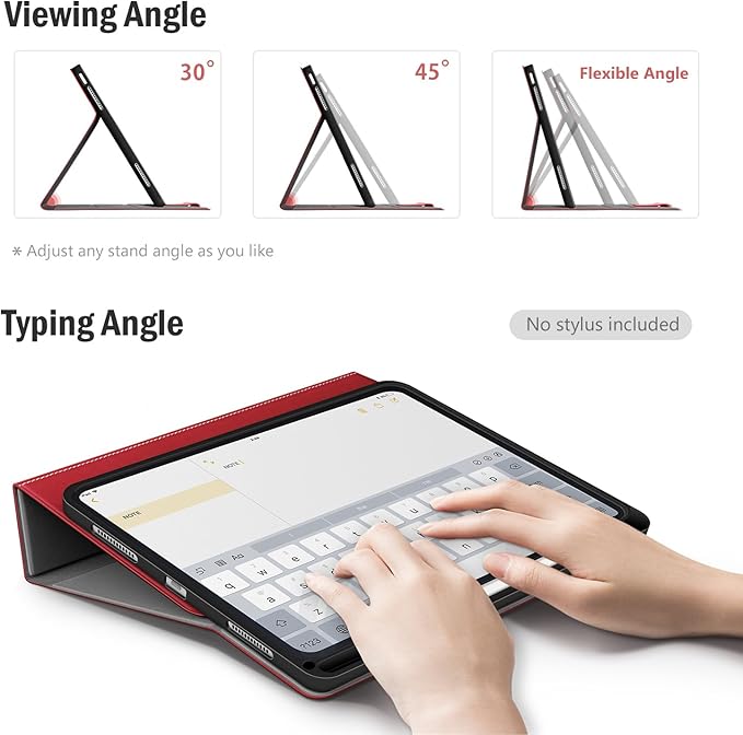 Antbox for iPad Air 13 Inch Case 2026 M4 /2025 M3 /2024 M2, Built-in Pencil Holder, Fully Supports Pencil Pro and Pencil (USB-C), Auto Sleep/Wake Function PU Leather iPad Air 13'' Cover (Red)