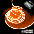 Orange Neon LED Strip Lights, 16.4ft 12V Waterproof Flexible Light for Indoor/Outdoor Decoration (Includes Power Adapter)