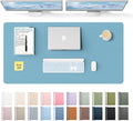 YSAGi Leather Desk Protector, Office Mat, Large Mouse Mat, Non-Slip PU Leather Blotter, Laptop Desk Mat, Waterproof Writing Pad for Office and Home (Sea Blue, 47.2" x 23.6")